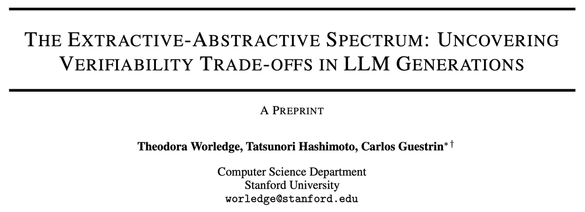 🧵LLMs are great at synthesizing info, but unreliable at citing sources. Search engines are the opposite. What lies between them?

Our new paper runs human evals on 7 systems across the✨extractive-abstractive spectrum✨for utility, citation quality, time-to-verify, &amp; fluency!