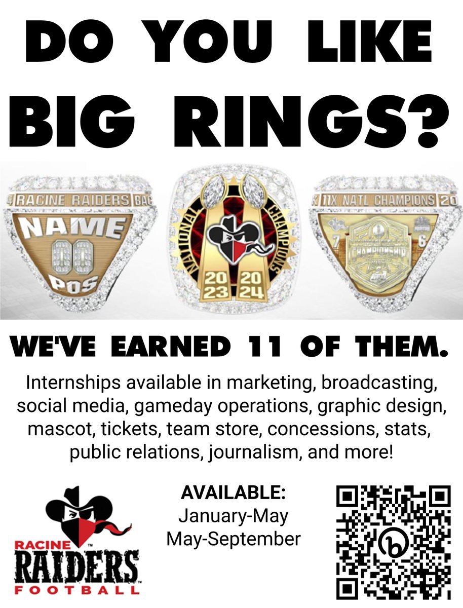 RacineRaiders's tweet photo. Looking to get more involved in the community or need an internship? Join the Racine Raiders, a 501c(3) not-for-profit! Looking for help in all areas including marketing, sales, broadcasting, social media, gameday, equipment, and more! #volunteer

https://t.co/jnVsH1zEHU https://t.co/qk8HXmV34f