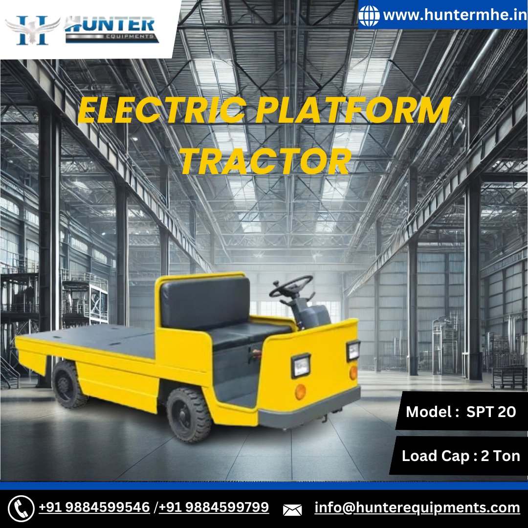 hunterequi66702's tweet image. 🔋 Go Green with the Electric Platform Tractor (Model: SPT 20):

✔ Load Capacity: 2 Ton
✔ Eco-friendly, efficient, and reliable!
Powering the future of industrial transport.

📞 +91 98845 99546 | +91 98845 99799
🌐 huntermhe.in
#ElectricTractor #SustainableSolutions