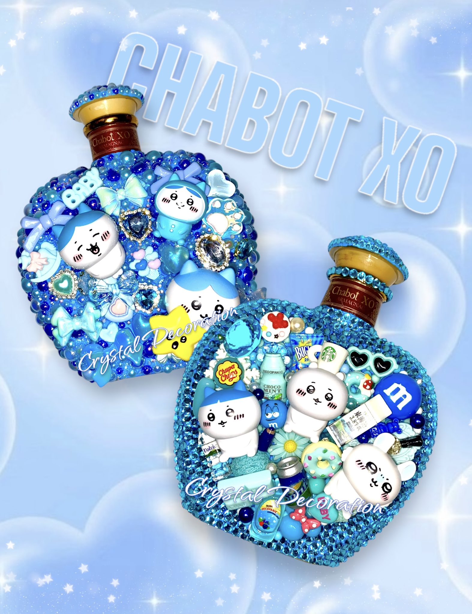 飾りボトル ペアでかわいいうさぎのお酒「Flower Rabbits Decanter