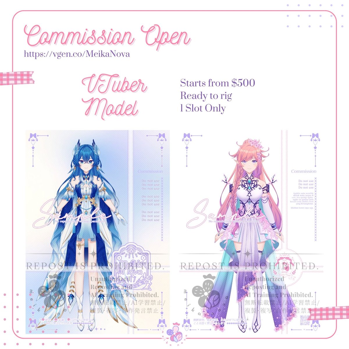memeikachama's tweet photo. [❤️🔁appreciated]

My commission is open! Also opening 1 sl0t of VTuber Model comm!
Kindly order via #VGen https://t.co/TDP22edziY

For local client/IDR price you can DM me directly!

#VGenComm #commissionopen https://t.co/PK8L0ohpne