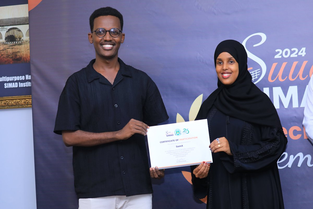 Honored to be part of #SuuqaSIMAD2024! This recognition reflects our dedication to advancing education, supporting small businesses, and engaging with the community. Grateful to the organizers for such an impactful event and to all participants who made it memorable. #SomX