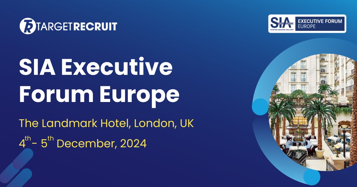 TargetRecruitUK's tweet photo. We’re excited for the SIA Executive Forum in London next week! 

This must-attend event for staffing is packed with keynotes, panels, and workshops focused on tackling challenges, embracing innovation, and leading the future of recruitment!

Learn more: https://t.co/G9sGfOqj65 https://t.co/0MK3H7tymm