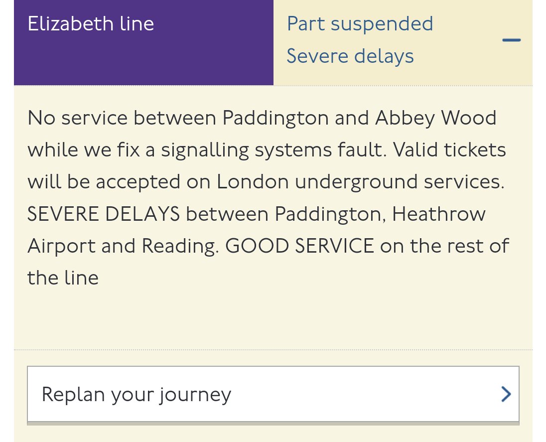 The #elizabethline is still down this morning