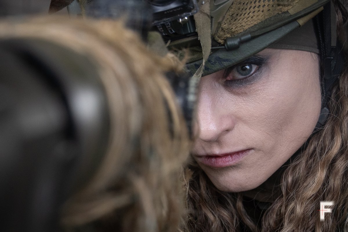EuromaidanPress's tweet photo. After surviving Russian occupation, sniper “Pulia” chose to fight for Ukraine. Spent her savings on gear, trained herself &amp; joined the 124th Bde.

“I went instead of my son so he wouldn’t have to fight,” she says. Now, she stands with her battalion to the end.

📷Andriy Dubchak https://t.co/4fufPtGjRK