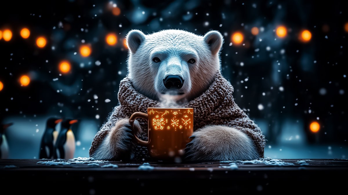TYZU's tweet image. Cozy Bear's Coffee Moment
If you think your morning routine is rough, just imagine waking up in a glacier! ☕️ Just like Frosty said, "Chill out and enjoy the finer things!" What’s your #coffee mood today? Let's chat in the comments!