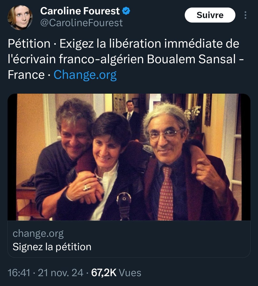 Facebookophobe's tweet photo. Dis moi qui te soutien je te dirai qui tu es.
#BoualemSansal https://t.co/vihrbrpLOq