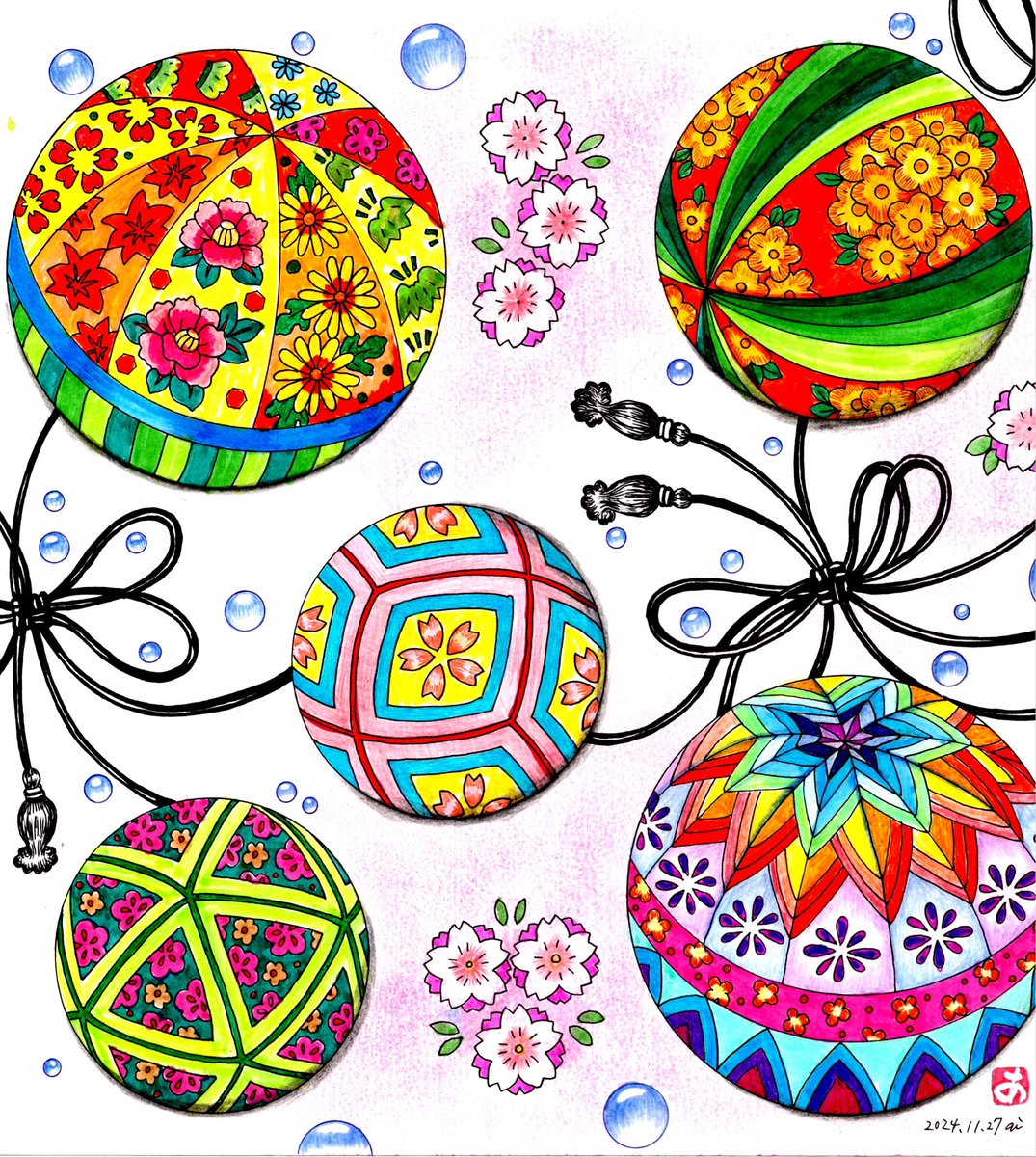 aries_sunrise's tweet photo. 「まり」
#大人の塗り絵 #和の花暦と花もようぬり絵ブック #塗り絵 #ぬりえ #コロリアージュ #和風 #和柄 #coloriages #鞠 https://t.co/BiRfEP6vzO