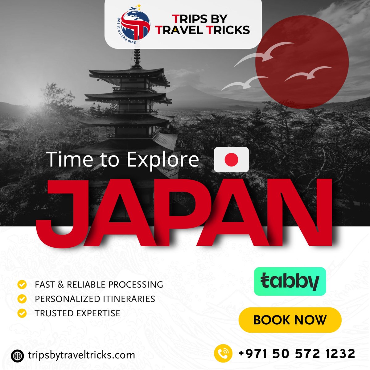 tripsbyTT's tweet photo. 🌸 Time to Explore Japan! 🇯🇵 🌏

🌐 https://t.co/vD5eK2F4KO
📞 +971 50 572 1232

#ExploreJapan #TravelWithExperts #TripsByTravelTricks #JapanTravel #DiscoverJapan #TravelGoals #BookNow https://t.co/hsEwf50rZw