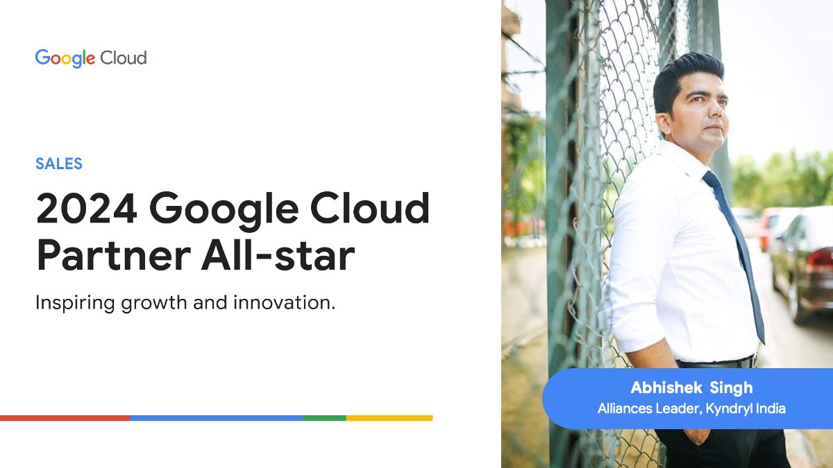 KyndrylIndia's tweet photo. We're thrilled to announce that Abhishek Singh, Alliances Leader, Kyndryl India, received a rising @googlecloud Partner All-Star recognition. His dedication and passion have created an impact for our customers
👉 https://t.co/y51sSQv9op
#TheHeartofProgress #PartnerAllStars https://t.co/C1aRPPUQrx