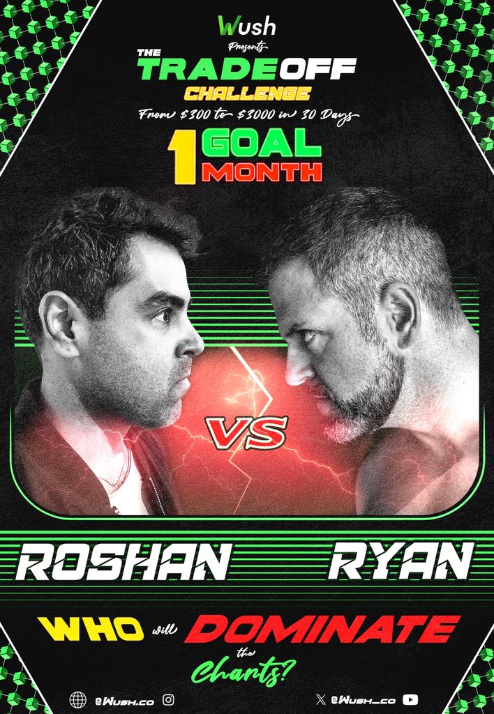 This December WUSH.CO brings you the ULTIMATE TRADEOFF SHOWDOWN! Turn $300 to $3,000 or more! Rosh vs. Ryan, who will dominate the charts?!

Stay updated weekly at Wush.co, Instagram, or Facebook. Stand a chance to win your own USD 300 by picking