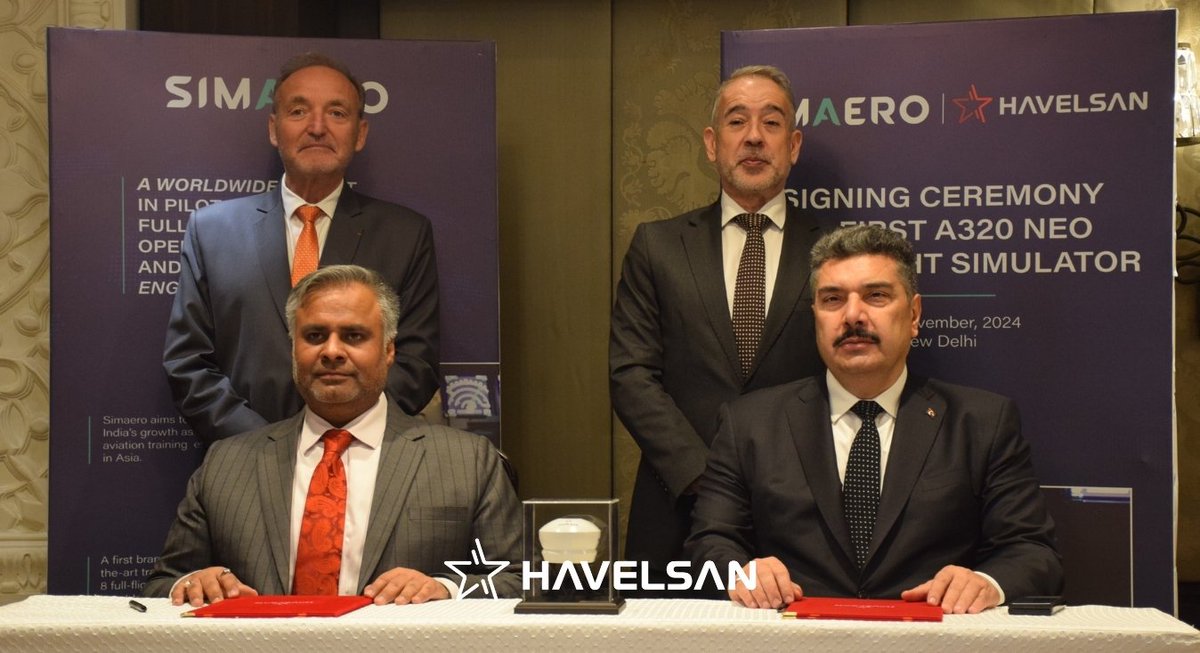 HAVELSAN's tweet photo. İlk sivil havacılık simülatörü ihracatımızı Hindistan'a gerçekleştirdik. ✈️

Yaklaşık 20 yıllık askeri havacılık simülatörü geliştirme tecrübemizin ardından, @TurkishAirlines ile 2018 yılında yaptığımız anlaşma kapsamında başladığımız sivil havacılık simülatörü geliştirme yolculuğumuzda önemli bir dönüm noktasına imza attık.

Fransa merkezli uçuş eğitim merkezi şirketi Simaero ile HAVELSAN arasında imzalanan sözleşme kapsamında, 2025 yılının ikinci çeyreğinden itibaren Hindistan'ın başkenti Yeni Delhi'deki uçuş eğitim merkezinde HAVELSAN'ın geliştireceği A320 NEO simülatörü kullanılacak. #HAVELSAN #SIMAREO