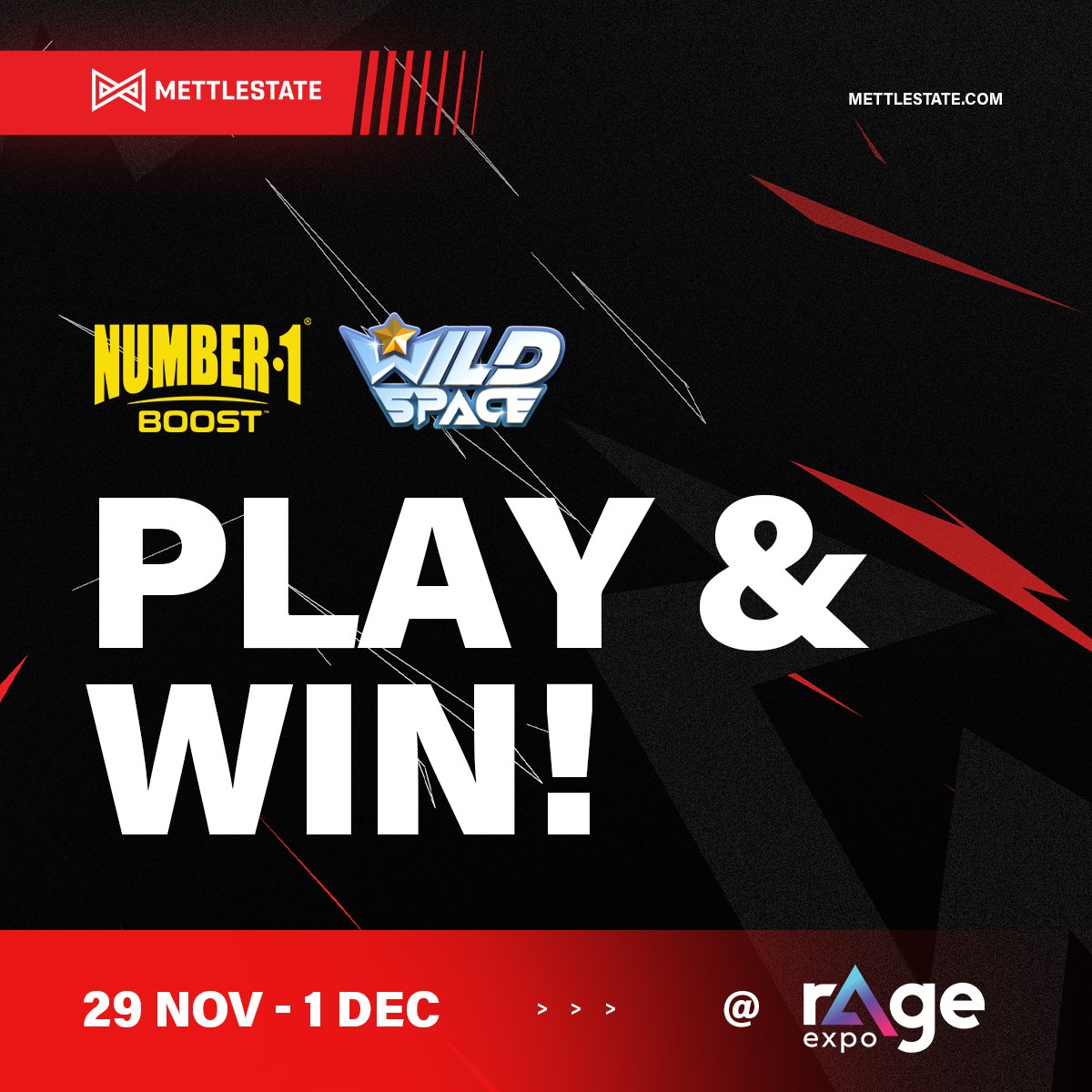 Mettlestate's tweet photo. Are your tastebuds up for a challenge? 👀

Get ready for the Number 1 Boost and Wild Space experience at @rAgeExpo 2024 🤩

Taste, race and power up your play 🎮

Get your tickets 👉 https://t.co/u1gwKf6Zus

#rAgeExpo2024 #WildSpace https://t.co/2pZ2tYweB1