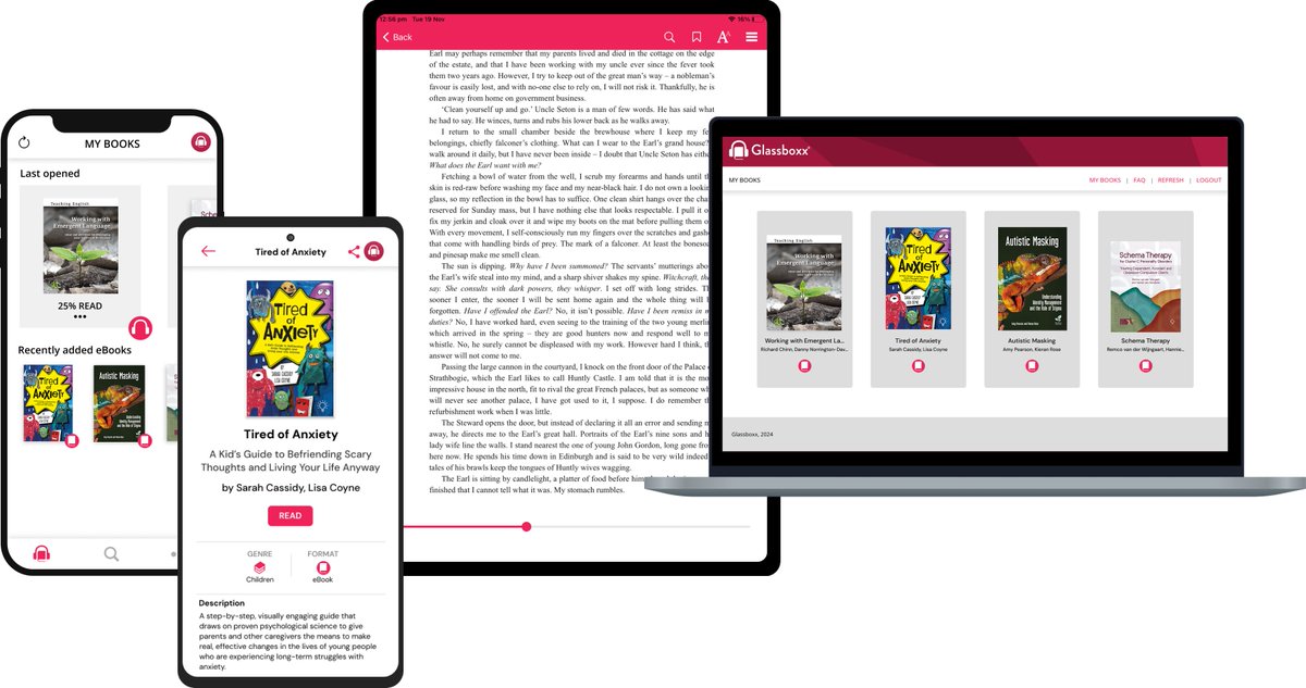PavPub's tweet image. 📲Pavilion eBooks are here! We're excited to launch eBooks available to purchase from our website. To celebrate we're offering 50% off all eBooks until 17th Dec. Learn more and explore our catalogue: pavpub.com/ebooks
eBooks are accessed through the FREE @glassboxx app