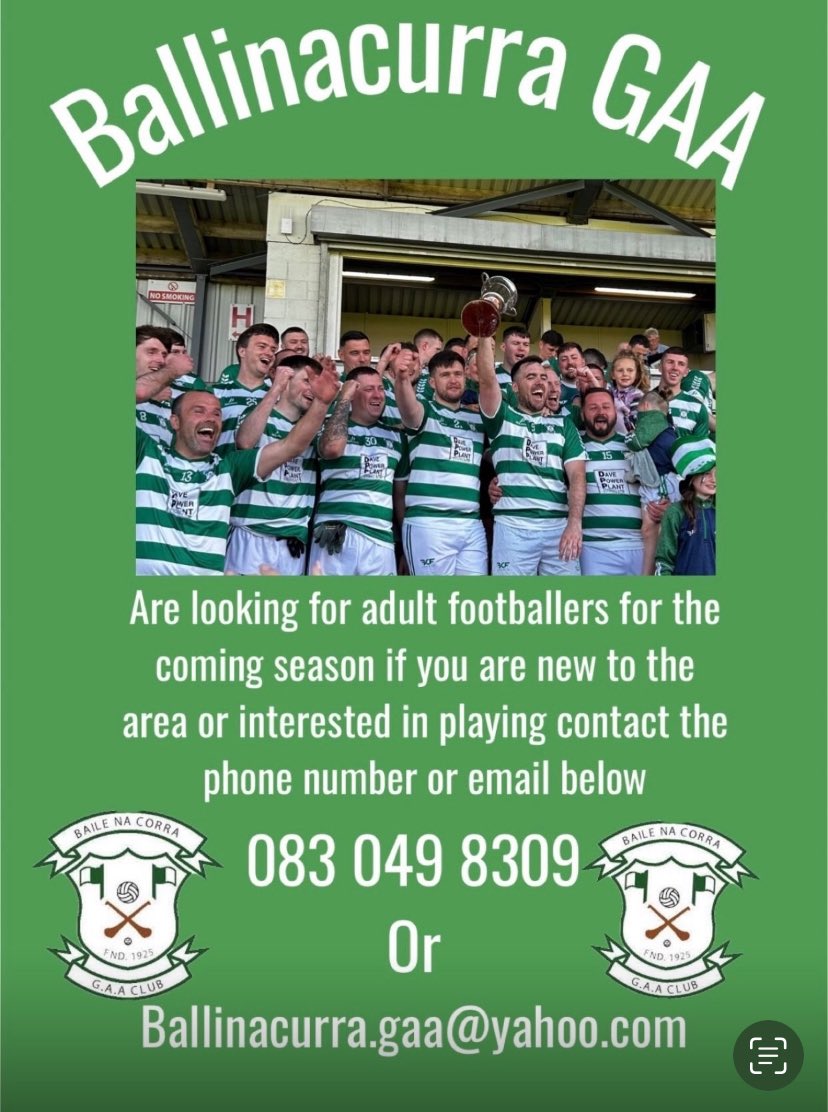 BAILE NA CORRA GAA (@ballinacurra1) on Twitter photo 