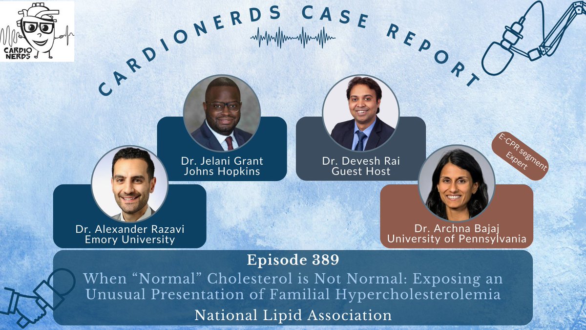 Amit Goyal MD MAS (@amitgoyalmd) on Twitter photo 🚨 #CardioNerds Podcast Alert! 🎙️
🔍 Dive into a fascinating case: When "normal" cholesterol isn't so normal. Uncover an unusual presentation of Familial Hypercholesterolemia w/ the <a href="/nationallipid/">National Lipid Association</a> team. 🌟
#FOAMed #Cardiology #Lipidology #FH #MedTwitter 🚨 #CardioNerds Podcast Alert! 🎙️
🔍 Dive into a fascinating case: When "normal" cholesterol isn't so normal. Uncover an unusual presentation of Familial Hypercholesterolemia w/ the <a href="/nationallipid/">National Lipid Association</a> team. 🌟
#FOAMed #Cardiology #Lipidology #FH #MedTwitter