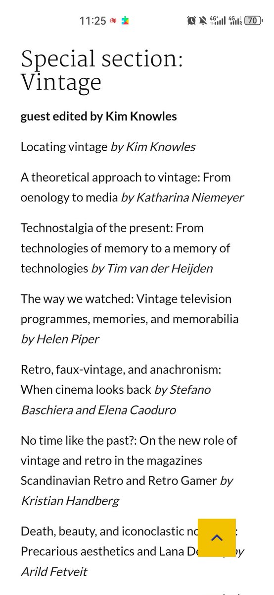 Really enjoyed reading articles from the special section on vintage!