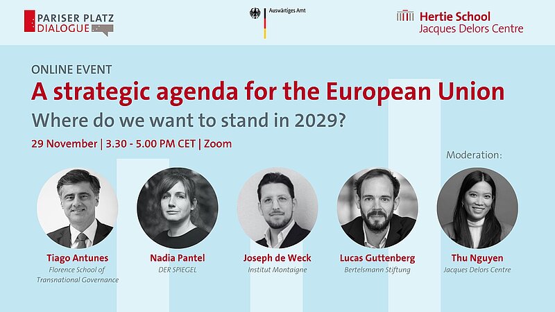 WernertYann's tweet image. Tomorrow the Pariser Platz Dialogue will start, time to think more about the long-term: 

Where should the 🇪🇺stand by 2029, and what should 🇩🇪and 🇫🇷 contribute? What should our strategic agenda look like?

Join us online for a lively Q&amp;amp;A (in 🇬🇧🇩🇪🇫🇷):
delorscentre.eu/en/events-at-t…