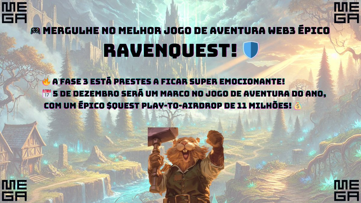 VexsD's tweet photo. 💡 Está pronto para enfrentar os desafios de RavenQuest e se tornar uma lenda? 🌠
Venha se junta ao discord https://t.co/28ni06cnkJ
@RavenQuestGame @megadaobr #MEGAxCreators https://t.co/BnkaVAWek5
