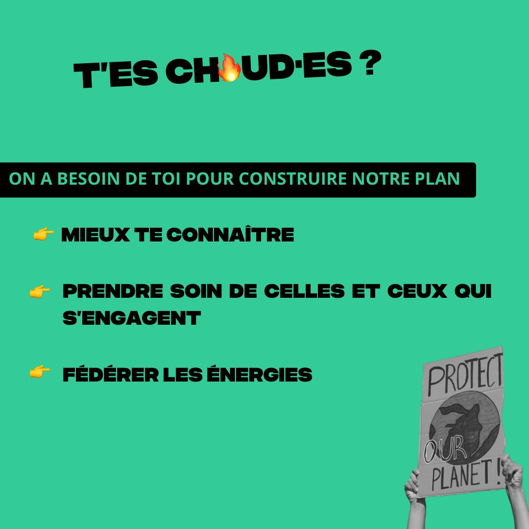 🔥 T’es chaud·es ? 🔥
On veut construire un futur aligné avec nos valeurs 🌍 et avec les tiennes !💚 On a besoin de toi !
👉 Aide-nous à mieux comprendre ton engagement et tes attentes en répondant à notre questionnaire
⏱️ Ça prend 2 min et ça change tout, RDV en bio 
#QuizTime