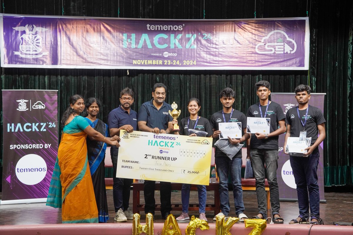 auvcochennai's tweet image. A Grand Success!
HackZ'24, a 24-hour hackathon with INR 1.7L prize pool & 6 inspiring tracks organized by #CSEAssociation, Dept. of #ComputerScienceandEngineering, #CEG, #AU on Nov 23-24, 2024, Graced by Mr. Bijumon Jacob, #Temenos and Mr. Palanidaran Chidambaram, #Amazon.