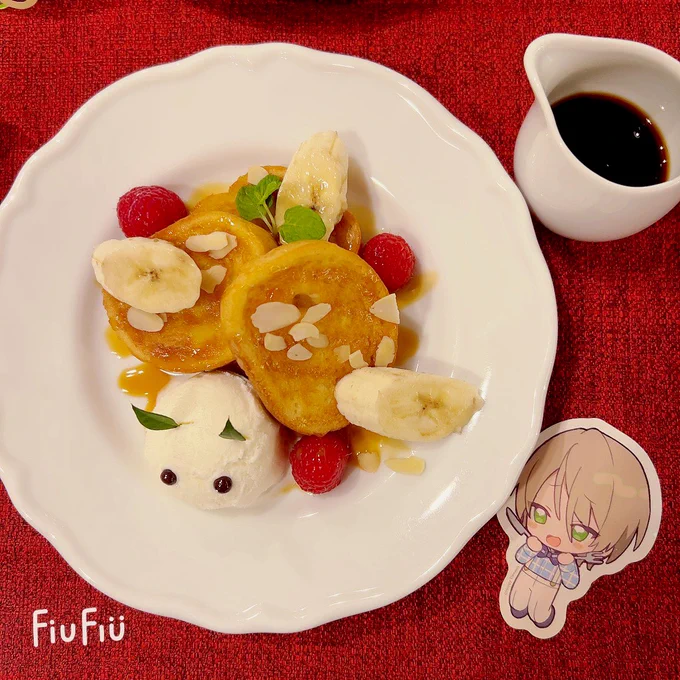 れむとあんスタカフェいって遊んできた!料理全部美味しかった~この銀魂のねこちゃんのシールかわいかったから買っちゃった笑アクキーは亜也子! 