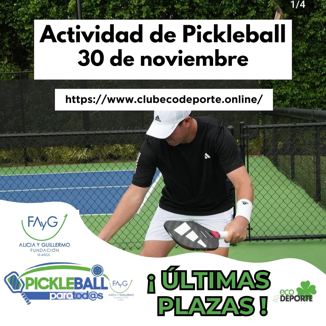 Últimas plazas para apuntarse a la actividad de Pickleball organizada por la fundación Alicia y Guillermo 👏🏻

Para apuntarte a la actividad ➡️ clubecodeporte.online

#fundacionaliciayguillermo #ecodeporte #adidas #pickleball #deporte #solidario #actividad