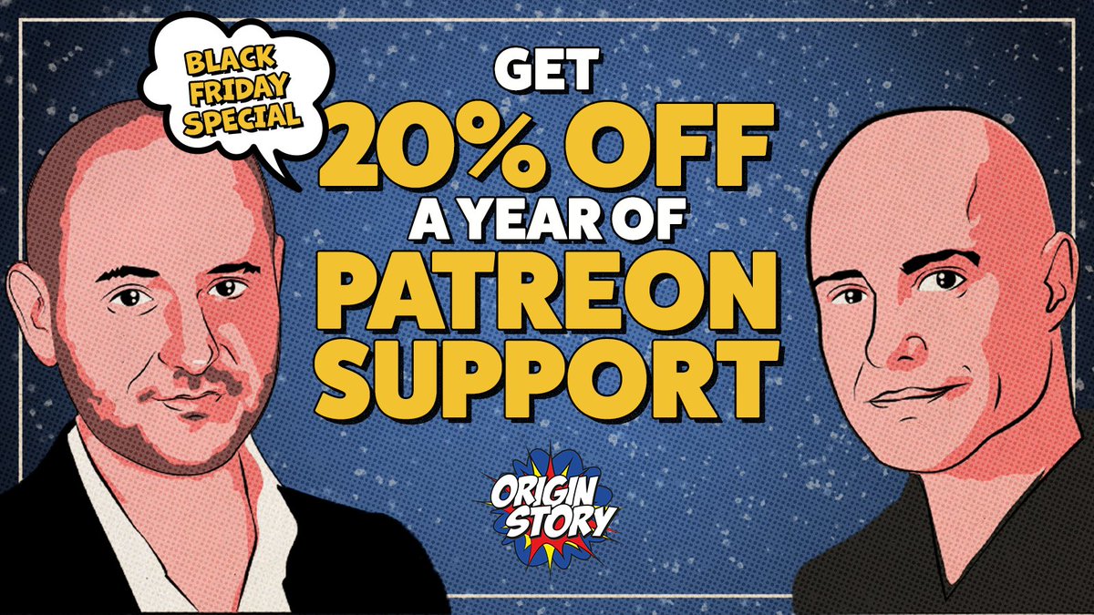 OriginStorycast's tweet image. ❄️ What do you get the sophisticated Origin Story listener who has everything?
❄️ Why not suggest your nearest and dearest give you a year’s Patreon backing for Origin Story… with 20% off for #BlackFriday?
❄️ patreon.com/posts/116504293