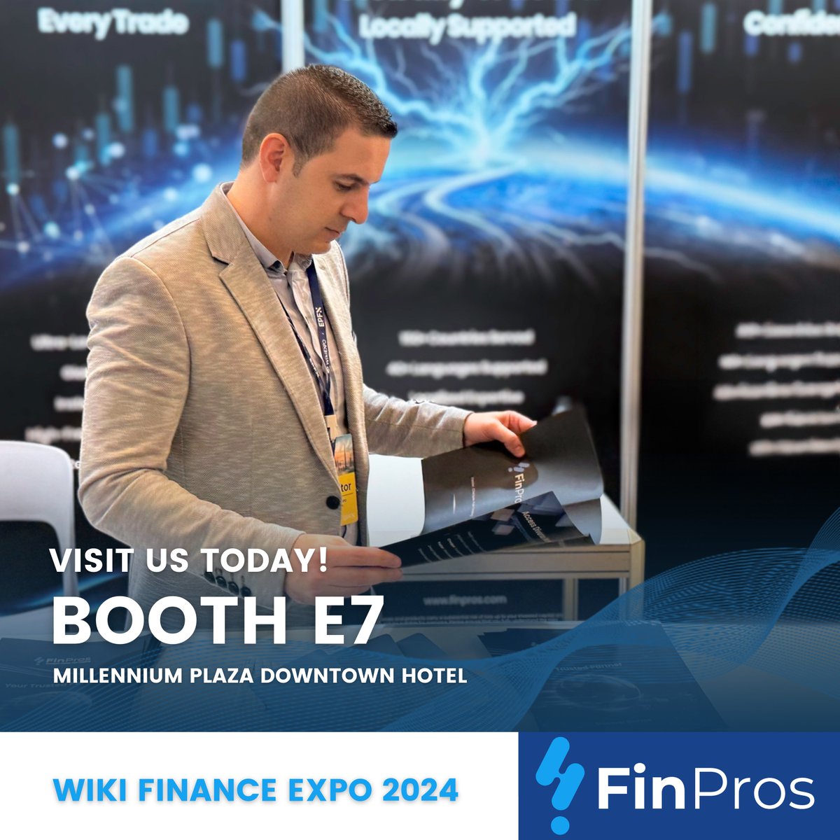 finproscom's tweet photo. We’re live at Wiki Finance Expo Dubai! Stop by booth E7 to experience our lightning-fast execution speeds and enter for a chance to win amazing prizes. #FinProsLive #WikiFinanceExpo2024 #TradingTechnology https://t.co/SUitkaIkX5
