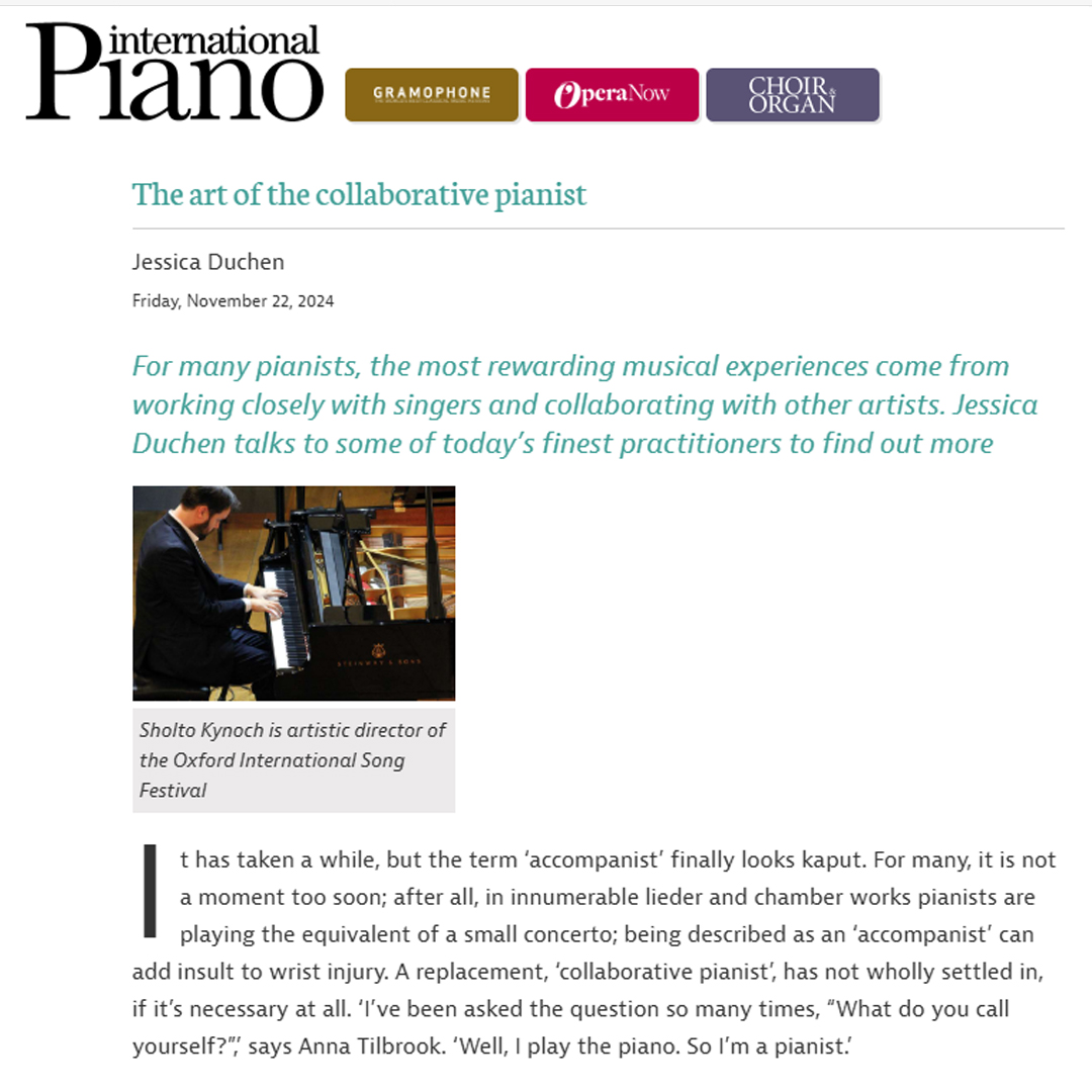 Oxford Song (formerly Oxford Lieder) (@oxfordsong) on Twitter photo Thanks to <a href="/jessicaduchen/">Jessica Duchen ✍️🎶</a> at <a href="/IP_mag/">International Piano</a> for this fascinating piece on the art of the collaborative pianist 🎹
Read in full here:
➡️ gramophone.co.uk/international-… ⬅️ Thanks to <a href="/jessicaduchen/">Jessica Duchen ✍️🎶</a> at <a href="/IP_mag/">International Piano</a> for this fascinating piece on the art of the collaborative pianist 🎹
Read in full here:
➡️ gramophone.co.uk/international-… ⬅️