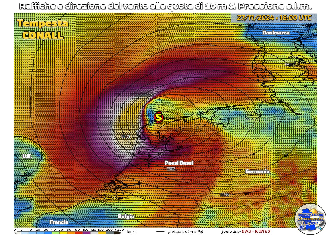 OmlMeteo's tweet image. Storm #Conall - strong winds this evening in the Netherlands.