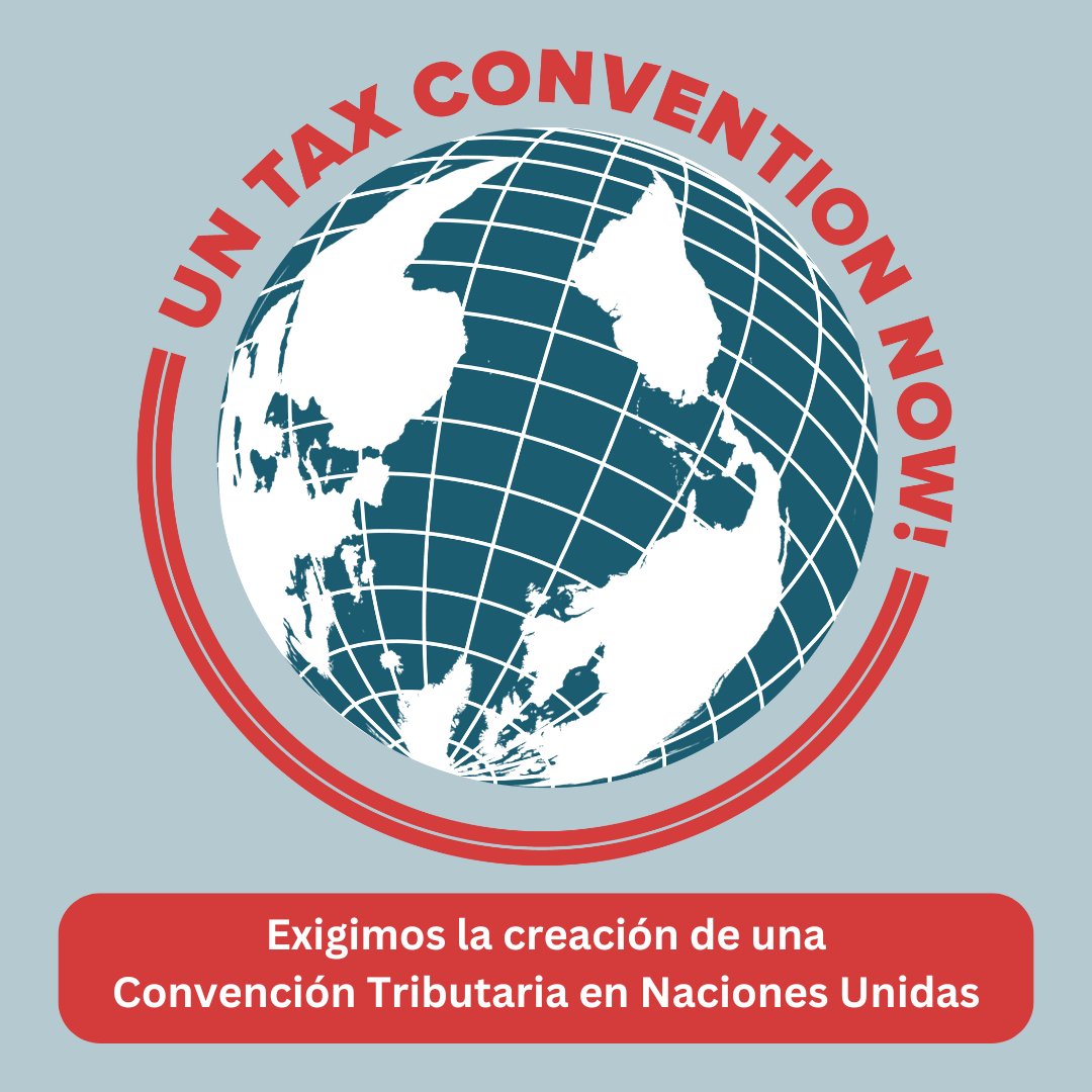 justiciafiscal's tweet photo. 📣 ¡Necesitamos una #ConvenciónFiscalONU AHORA!
Los países deben unirse para lograr un sistema fiscal inclusivo  apoyando la adopción de los #TdR para la #ConvenciónFiscalONU en el Segundo Comité de la Asamblea General de la ONU este miércoles 🇺🇳 https://t.co/7WdwOSvLli