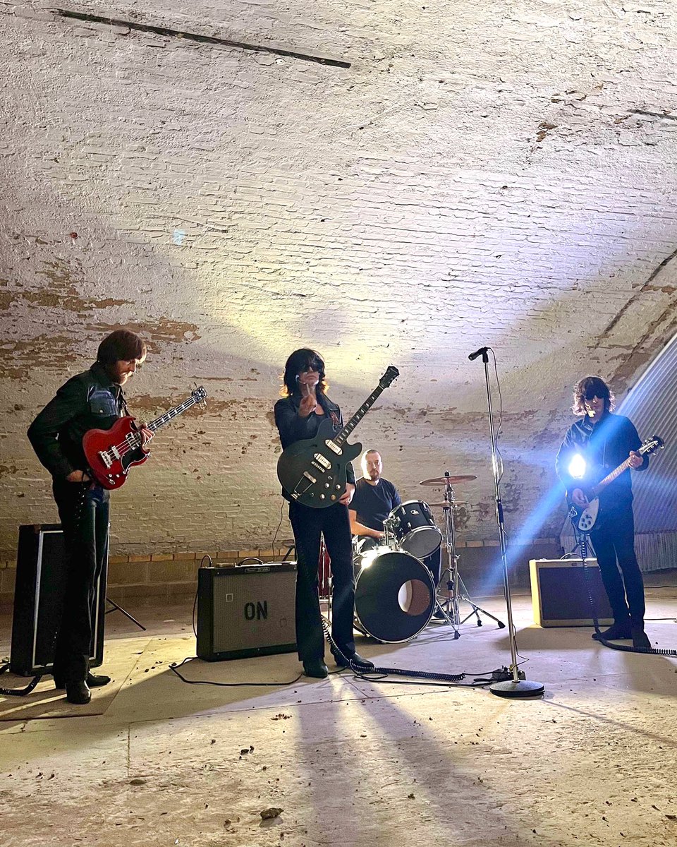 The Nightfalls on set