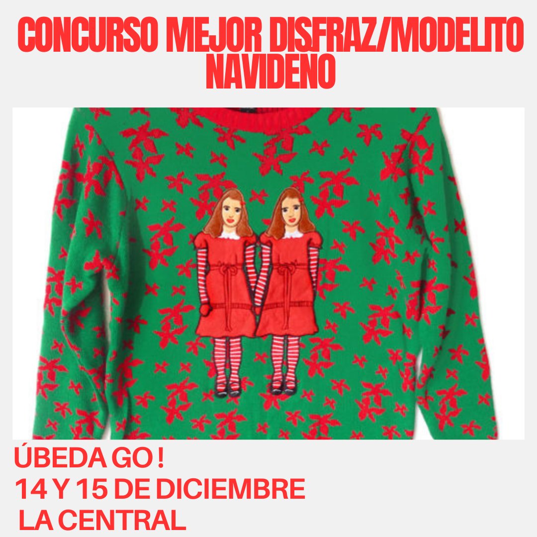 go_moron's tweet photo. Este año daremos en #ubedago un premio al mejor disfraz o outfit navideño. Traete tú  jersey más "llamativo", o tú traje de Grinch o de elfo de jardín. https://t.co/I9nKiQxwIu