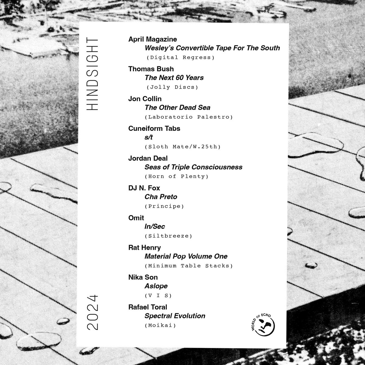 Hindsight 2024 is many thousands of words split into three sections - a non-hierarchical top ten short list; a non-hierarchical long list; and a non-hierarchical collection of reissues and compilations. Short list in the picture, everything else here - worldofechomusic.com/pages/hindsigh…