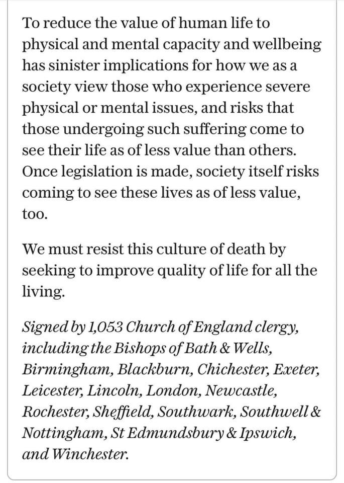 I along with many other clergy have signed this letter to the Daily Telegraph