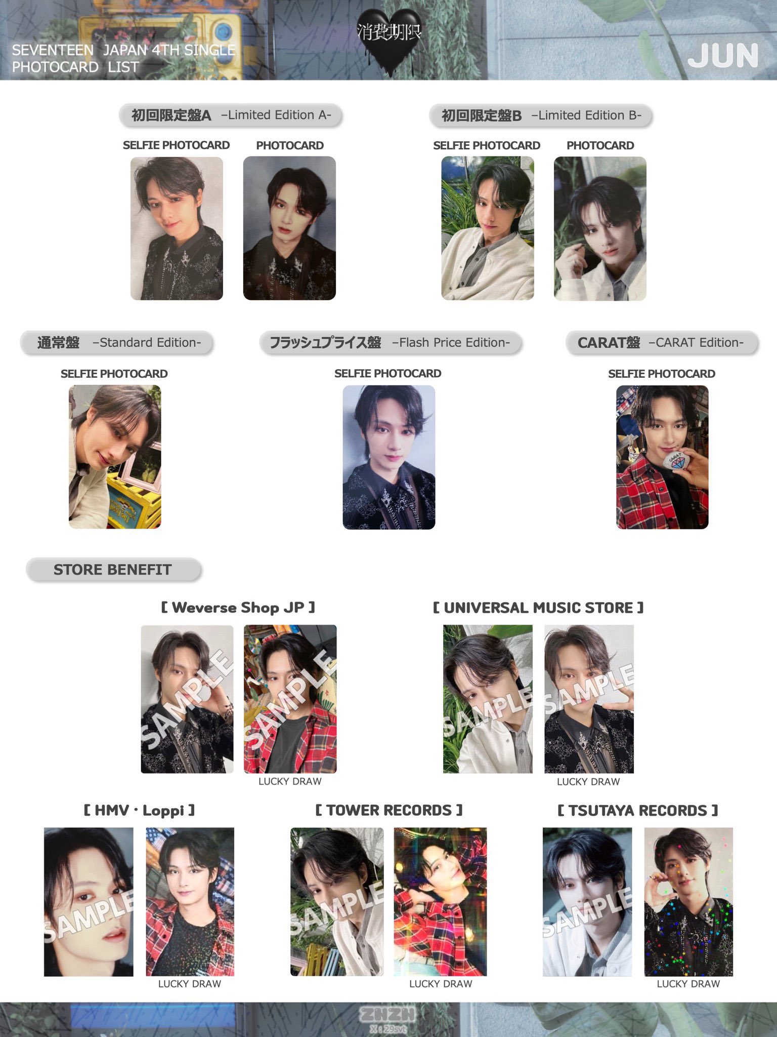 JUN ジュン トレカ みずみずし SEVENTEEN 消費期限 ユニバ 特典 JUN ジュン トレカ みずみずし SEVENTEEN 消費期限 ユニバ 特典