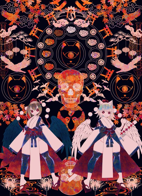 八衢#東方Project#射命丸文#犬走椛 