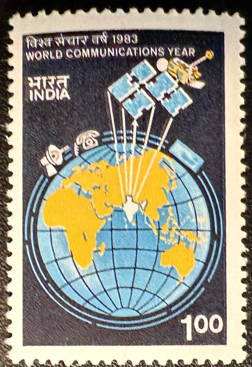 kishoreyala's tweet photo. Today’s India stamp is the world communications year stamp issued in 1983. 

#philately 
#stampcollecting 
#IndiaPost 
#Commonwealth
#postalmuseum 
#APS_stamps
#TheRPS
#IndiaSCPhil
 #postalmuseumsi https://t.co/4C4l9wkmgo