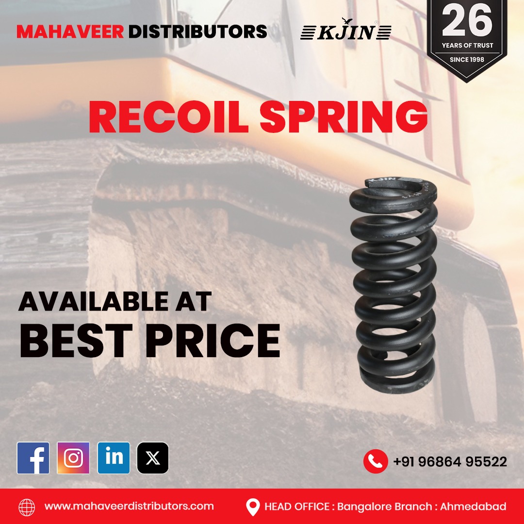 mahaveeritr's tweet image. Get durable, high-performance Recoil Springs at the best price. Shop now for unmatched quality!

#MahaveerDistributors #KJIN #RecoilSpring #Durability #Performance #HighQuality #BestPrice #EngineeringParts #Precision #Machinery #ReliableParts #HeavyDuty #IndustrialSolutions