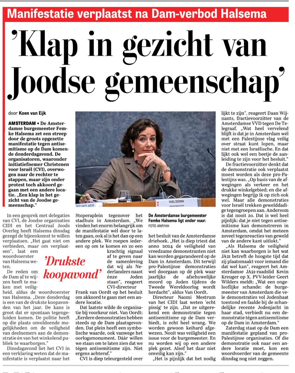 rkemp59's tweet photo. Pro-Joodse demo op de Dam kan niet doorgaan omdat 'de veiligheid niet kan worden gegarandeerd'...

Wat een afgang. Wat een schande.
Om je diep voor te schamen. https://t.co/fdhOXQVe1w