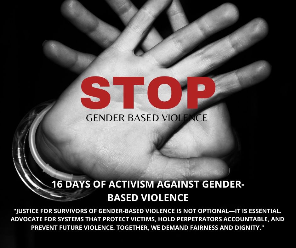 dj_prodigal's tweet photo. Justice for survivors of gender-based violence is not optional—it is essential. Advocate for systems that protect victims, hold perpetrators accountable, and prevent future violence. Together, we demand fairness and dignity. #EmpowerHer #Justice #16Days https://t.co/PUatVsswtE