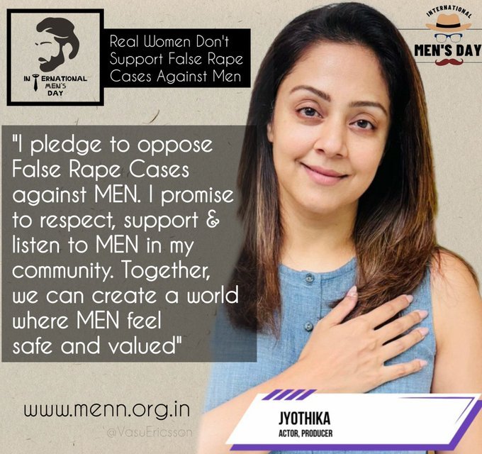 Its_Lakhi's tweet photo. Thank u so much #Jyothika ma'am for speaking against #FalseRapeCases by Women. Gender Neutral Laws r indeed need of the hour
#RealWomenDontSupportFalseRapeCases
#GenderBiasedLaws
@Suriya_offl
#Suriya
#realmendonthurtwomen
#protectempowernevernormalize
#NoExcuses
#Jyothika https://t.co/4dTLvK1k2W