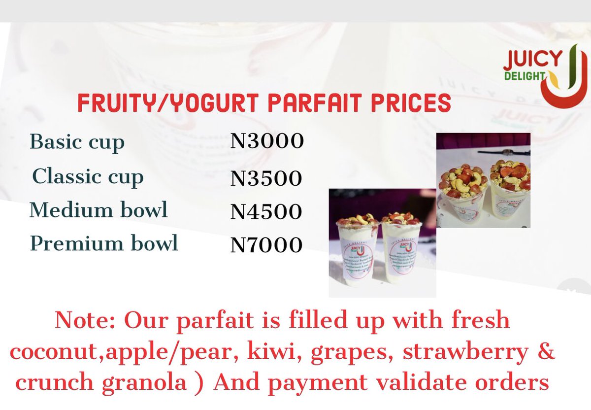 juicydelight_'s tweet photo. Good morning Akure
It’s another sunny beautiful day to enjoy KD chilled yummy parfait available for delivery and pick 
Contact https://t.co/tcIR6RW1pj
Location oke aro Akure @_akurehowfar @AkurePalace @AkurePlug @Ayodeji_Junior @veraholukoye @AkureCityHunter @ArakunrinP RT🙏 https://t.co/STsiO82Ebp