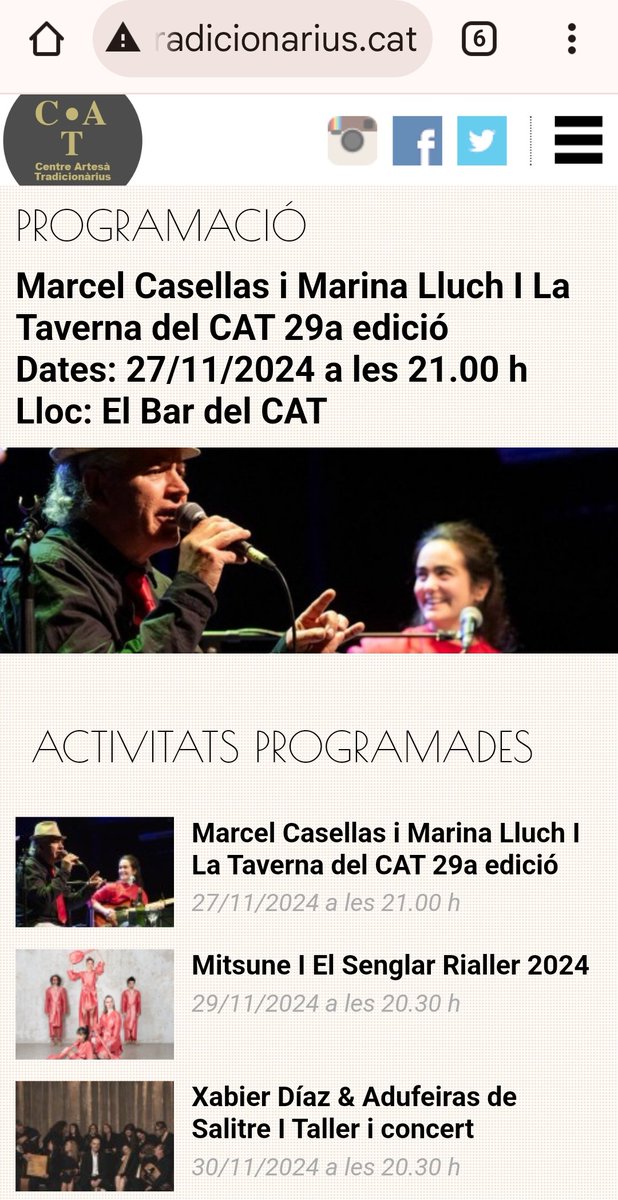 CompanyStas's tweet photo. #27nov24
8hN @PauAlabajos a Cocentaina/casa de la Juventut
9hN #MarcelCasellas i #MarinaLluch a BCN/bar delCat https://t.co/v1TWixL0No