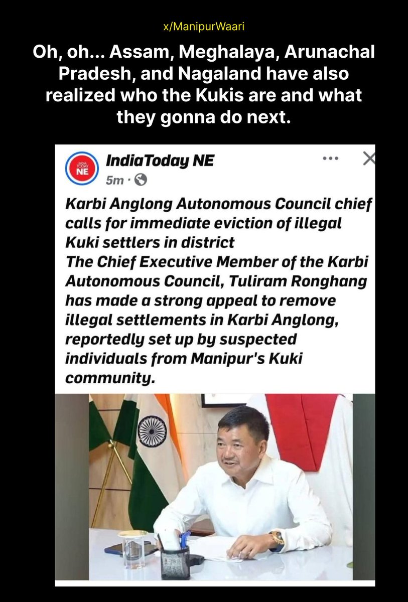 What is the problem of this Autonomous Council Chief?? They're just trying to encroac..... Settled in that area. 
#Kuki_Zo 
#KukiNarcoTerrorists (oh sorry! Wrong hastag) 
#KukiMartyrs
