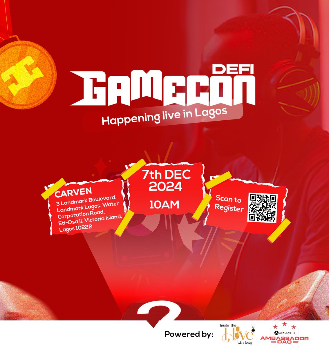 Registration for  <a href="/DefiGameCon/">DeFi GameCon 2025</a> 2024 is officially LIVE! 🔥

Secure your spot at Africa’s biggest Web3 gaming and DeFi event happening this December in Lagos.

Learn. Connect. Network 

Sign up below 👇🏻

#DeFiGameCon2024 #Web3Gaming #BlockchainGaming