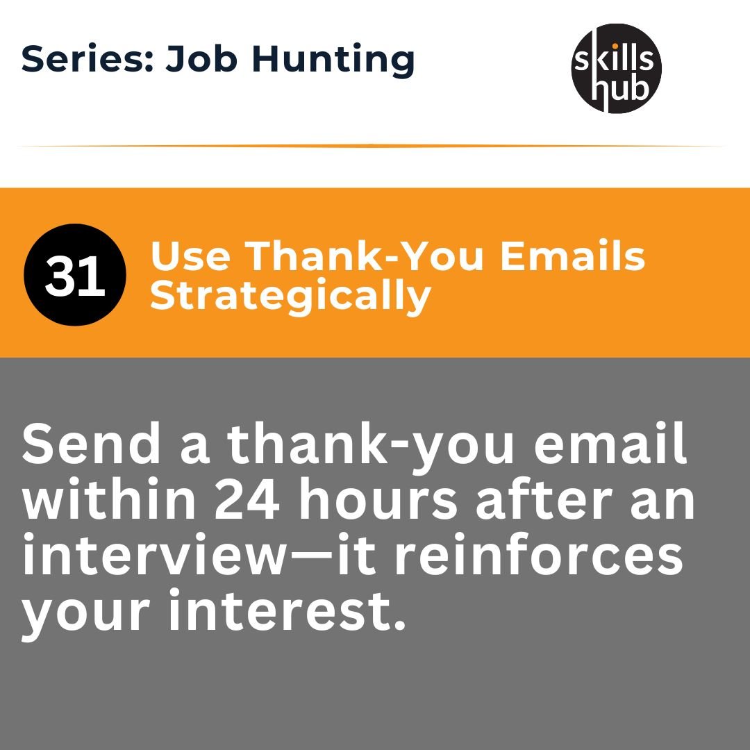skillshubapp's tweet photo. Gratitude is key! ✉️

Today's Action: Send a thank-you email after your next interview. #InterviewTips #Networking #CareerSuccess https://t.co/mjA2ND2sVX