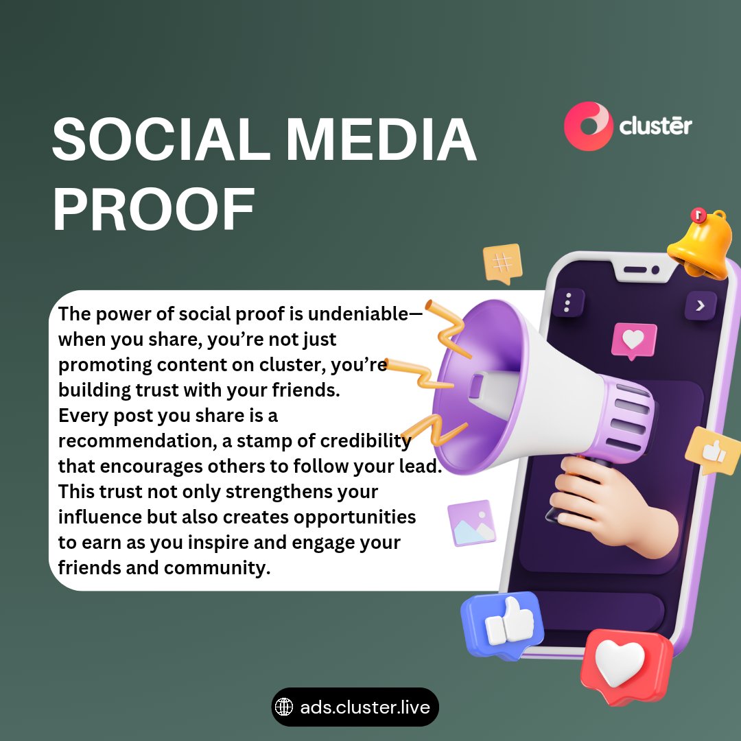 clusterliveapp's tweet image. Sharing on Cluster isn’t just about content; it’s about building trust, inspiring your community, and creating opportunities. This #Wednesday, build more on sharing our post and build credibility and open doors to endless possibilities.
#engageandgrow #Haaland #Clusterlive