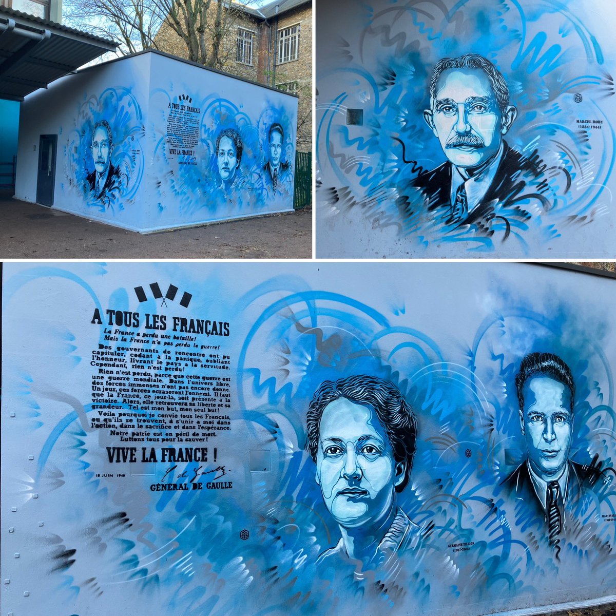 Marine Pillaudin (@marinepillaudin) on Twitter photo A découvrir au 💙 du collège Marcel Roby <a href="/StGermainLaye/">St-Germain-en-Laye</a>, une fresque qui rend hommage aux professeurs résistants.
Un projet où se mêlent #art #histoire, #StreetArt et devoir de mémoire
C’est l’artiste C215 qui a répondu à cette initiative de Mme Perrin et de ses élèves ! 🙏🏻👏🏻 A découvrir au 💙 du collège Marcel Roby <a href="/StGermainLaye/">St-Germain-en-Laye</a>, une fresque qui rend hommage aux professeurs résistants.
Un projet où se mêlent #art #histoire, #StreetArt et devoir de mémoire
C’est l’artiste C215 qui a répondu à cette initiative de Mme Perrin et de ses élèves ! 🙏🏻👏🏻
